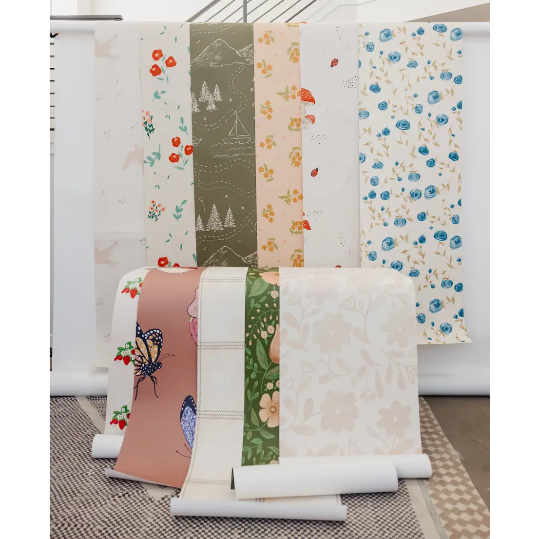 Davie Wallpaper - Blue Watercolor Floral - by Christy Beasley - Loomwell Home Goods