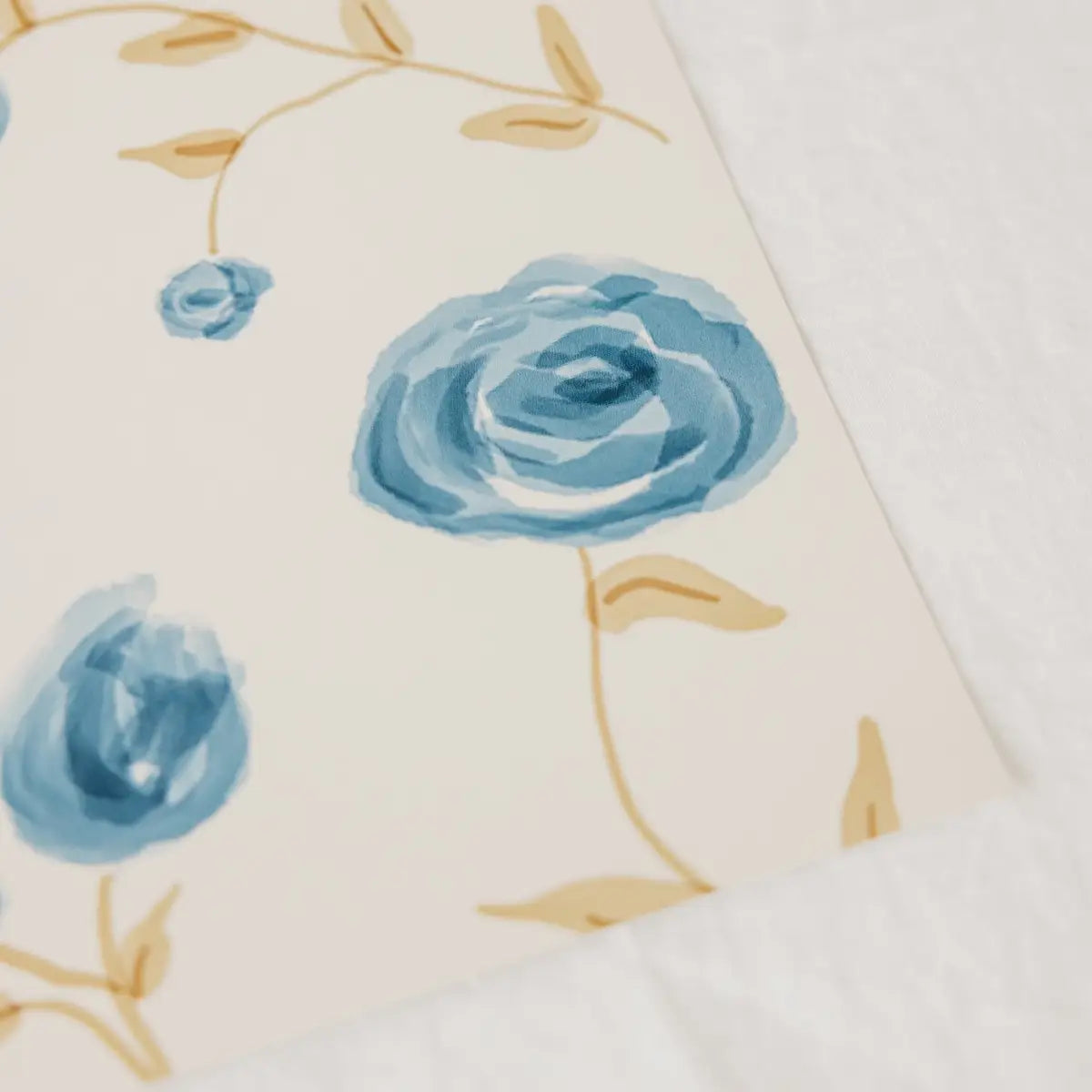 Davie Wallpaper - Blue Watercolor Floral - by Christy Beasley - Loomwell Home Goods