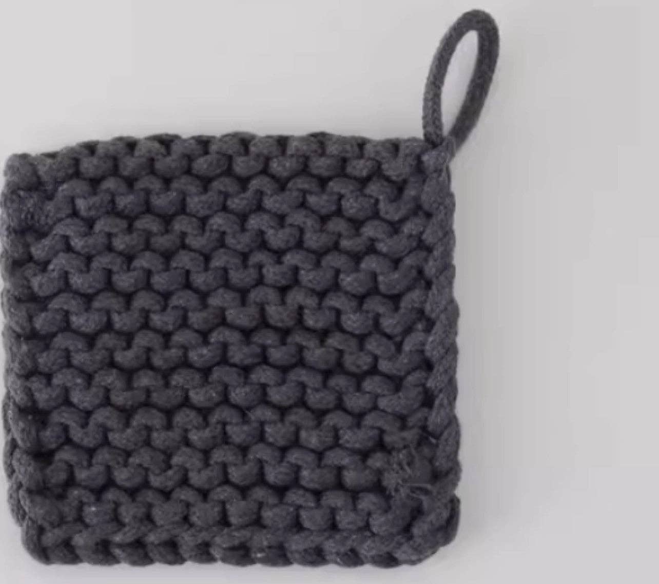 Cotton Crocheted Pot Holder - Dark Small