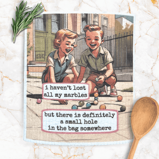 Funny Retro Swedish Dishcloth - Lost My Marbles