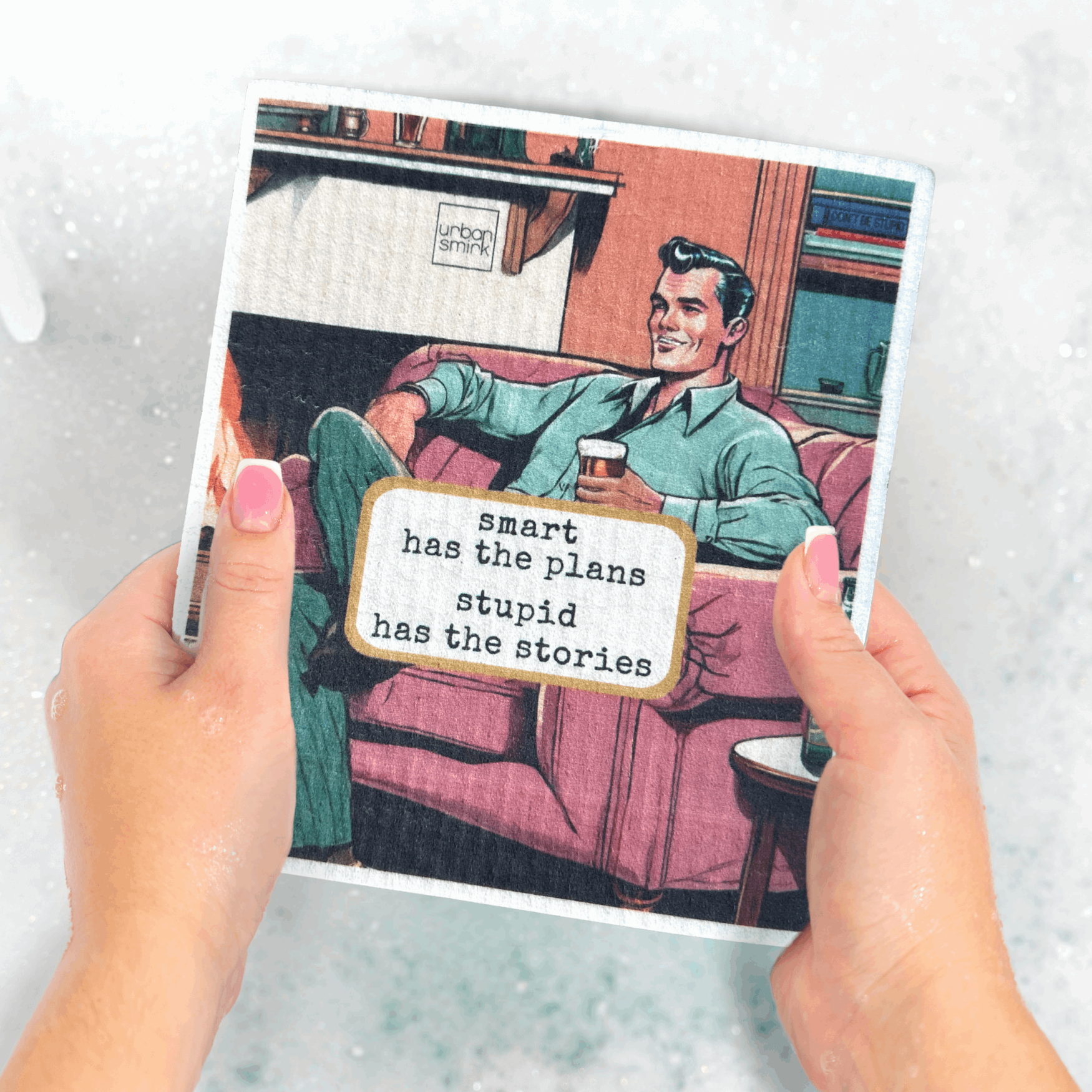 Funny Swedish Dishcloth for Guys/Men - Smart Has Plans - Urban Smirk