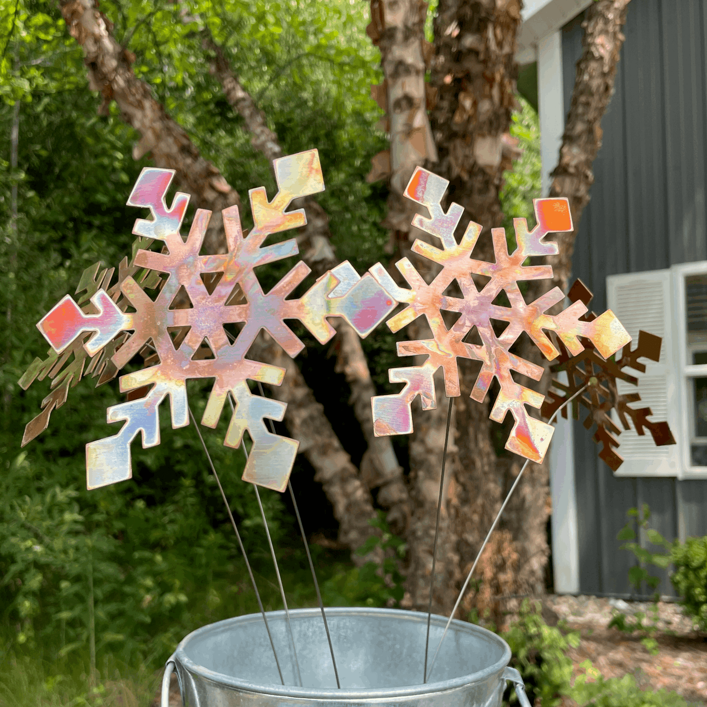 Snowflake Garden Stake - Extra Large - Copper - Clever Goods by Annabelle Noel Designs