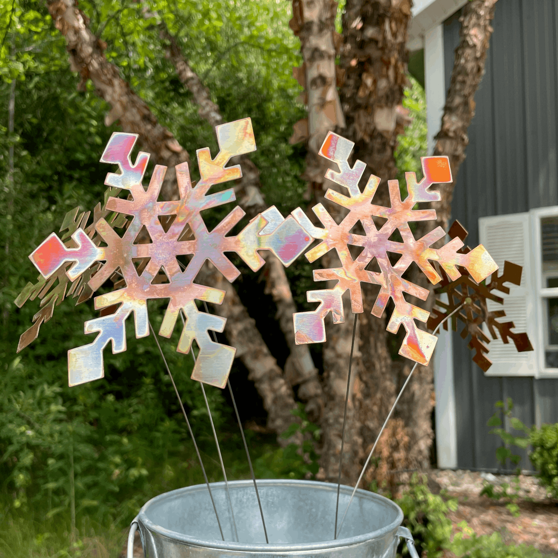 Snowflake Garden Stake - Extra Large - Copper - Clever Goods by Annabelle Noel Designs