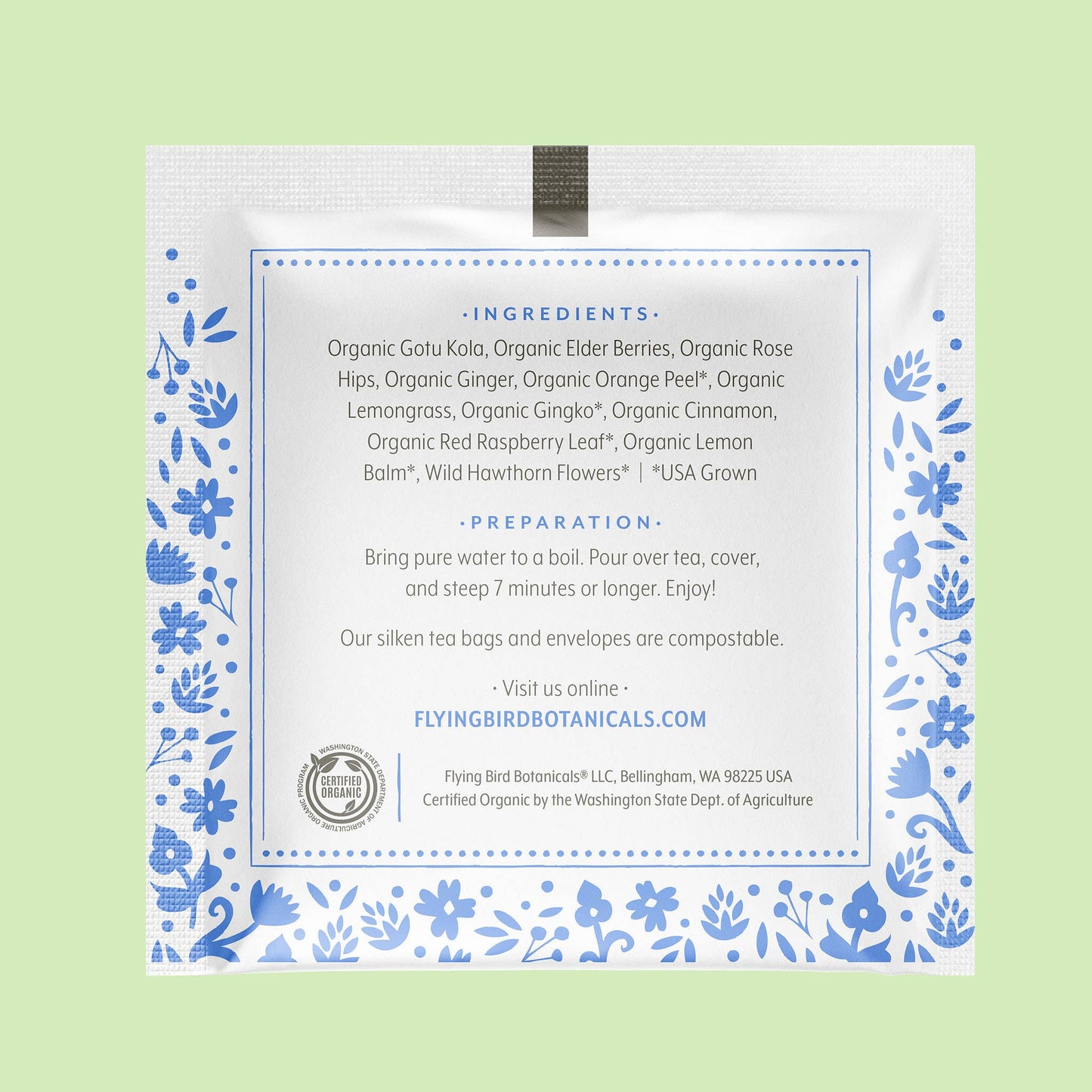 Bluebird Morning Herbal Tea – Individual Envelope