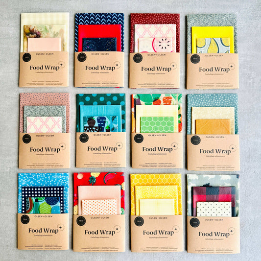 Beeswax Food Wraps Starter Set - Organic (pack of 3)
