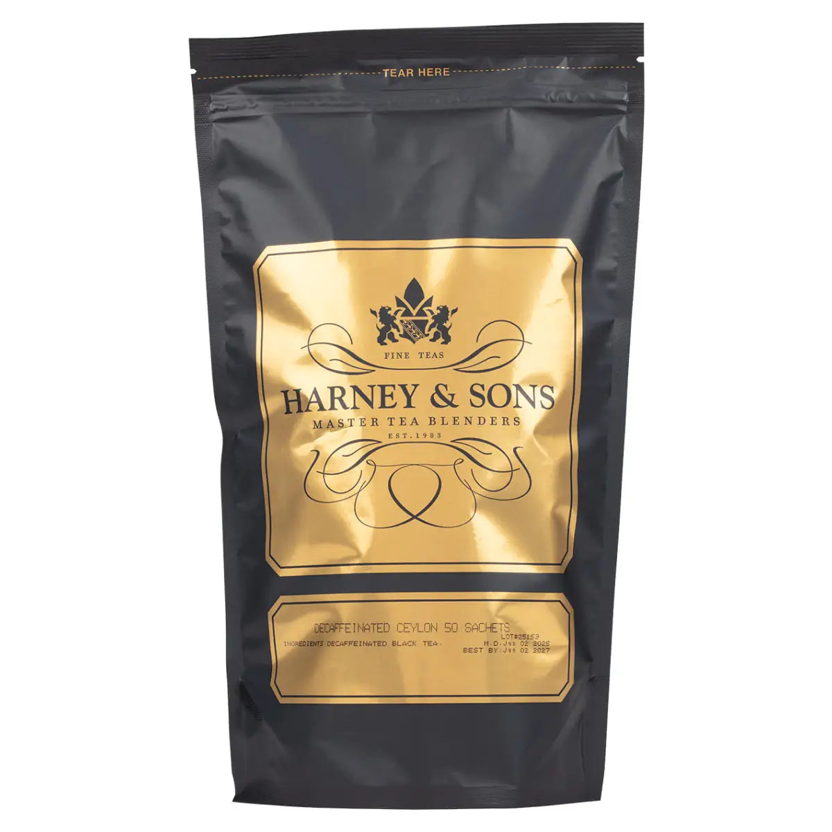 Decaf Ceylon (Decaf Orange Pekoe) - Sachets / Bag of 50 Sachets - Harney & Sons Fine Teas