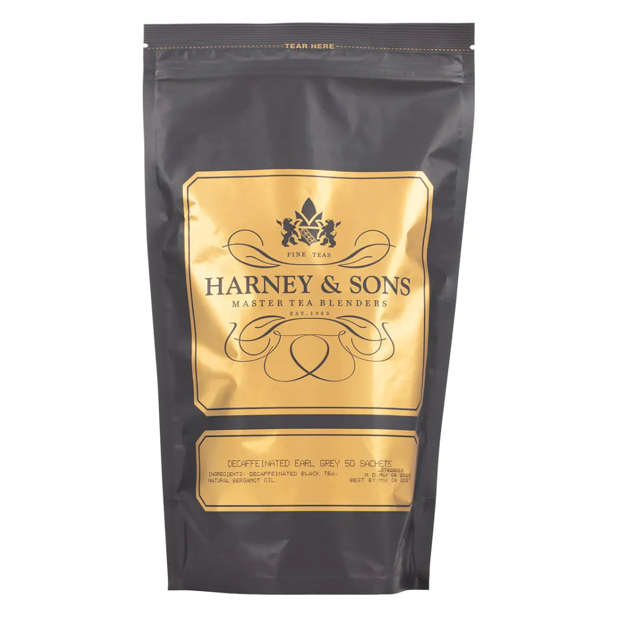 Decaf Earl Grey Tea - Sachets / Bag of 50 Sachets - Harney & Sons Fine Teas