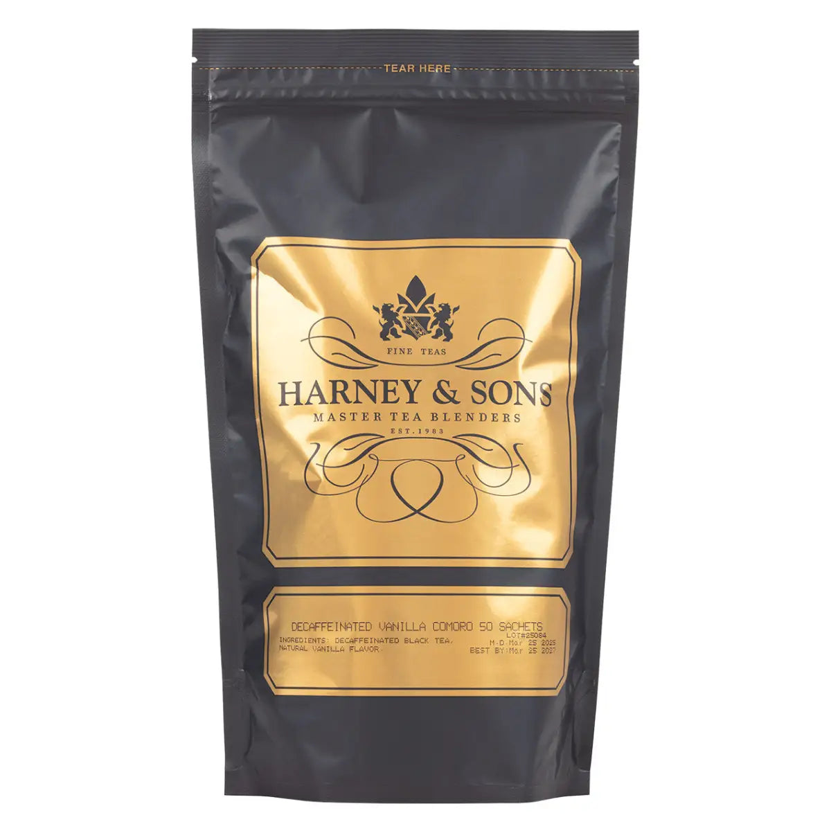 Decaf Vanilla Comoro Tea - Sachets / Bag of 50 Sachets - Harney & Sons Fine Teas