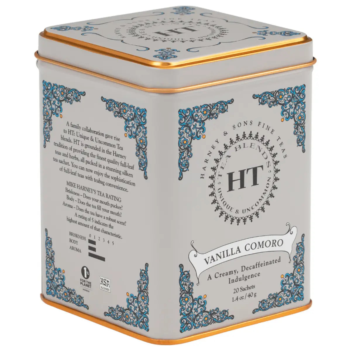 Decaf Vanilla Comoro Tea - Sachets / Tin of 20 Sachets - Harney & Sons Fine Teas