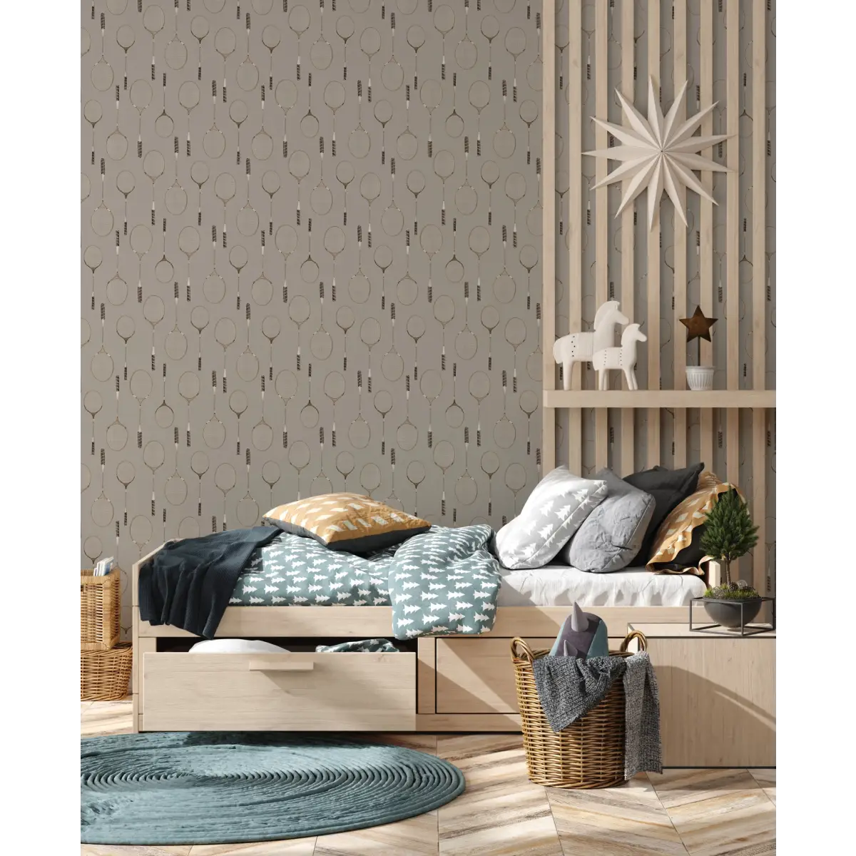 Decker Wallpaper - Badminton - by Hailey Kiefer Designs - Loomwell Home Goods