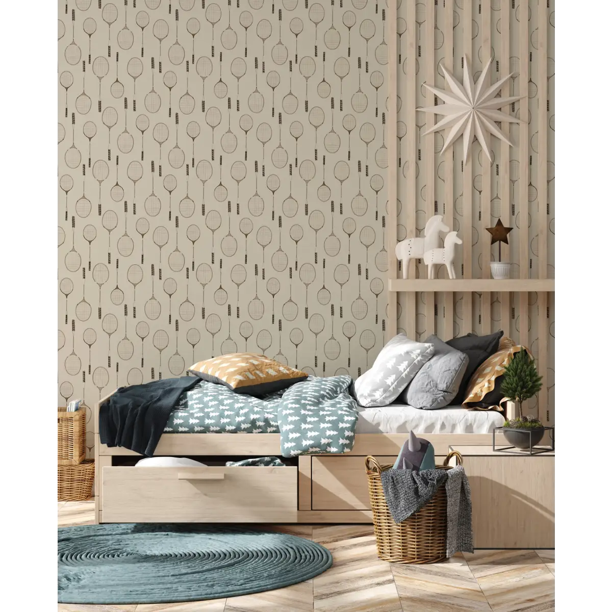 Decker Wallpaper - Badminton - by Hailey Kiefer Designs - Loomwell Home Goods