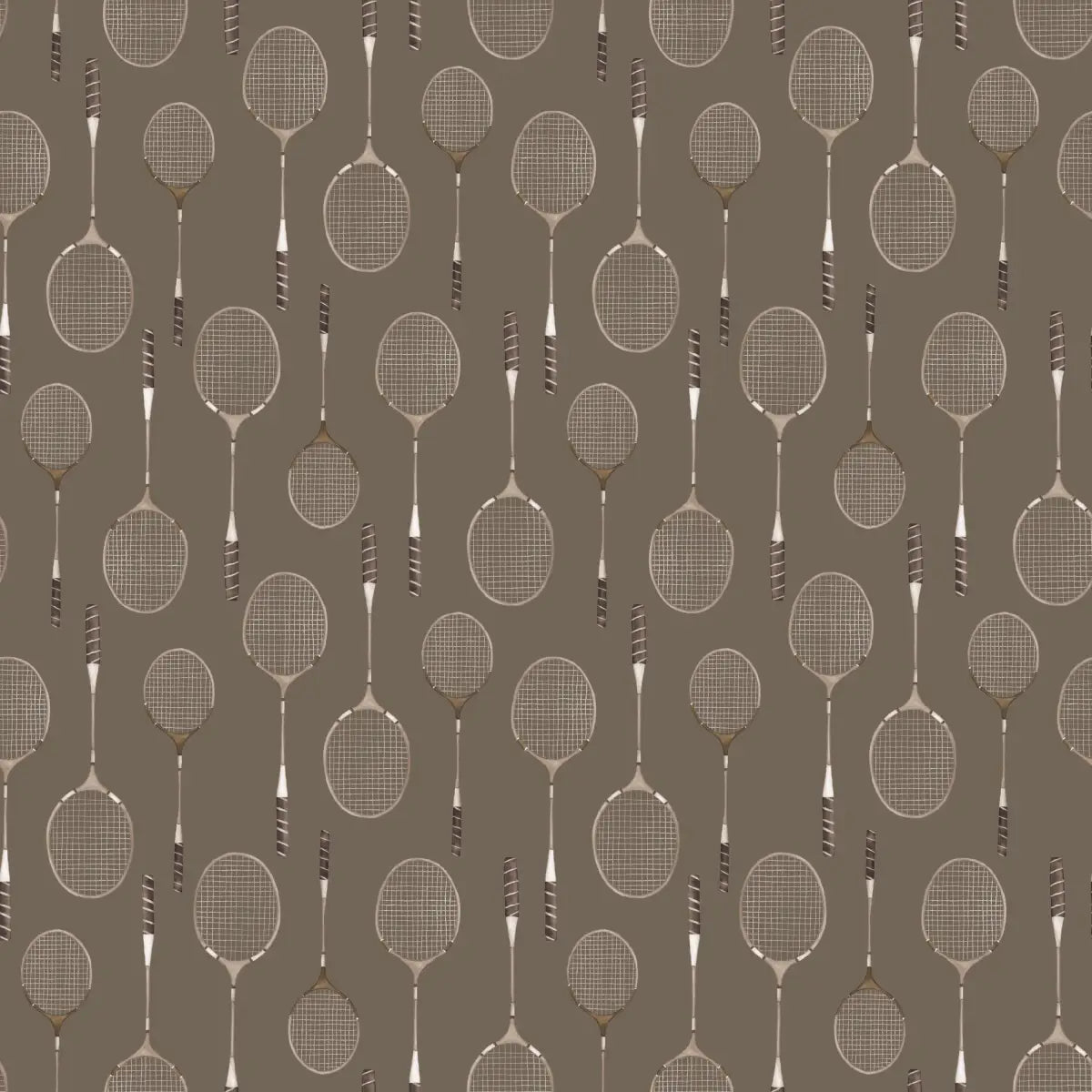 Decker Wallpaper - Badminton - by Hailey Kiefer Designs - Sample 1 foot by 1 foot / Brown - Loomwell Home Goods