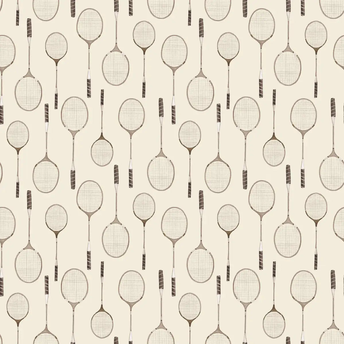 Decker Wallpaper - Badminton - by Hailey Kiefer Designs - Sample 1 foot by 1 foot / Cream - Loomwell Home Goods
