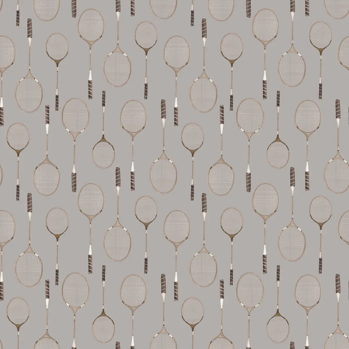 Decker Wallpaper - Badminton - by Hailey Kiefer Designs - Sample 1 foot by 1 foot / Gray - Loomwell Home Goods