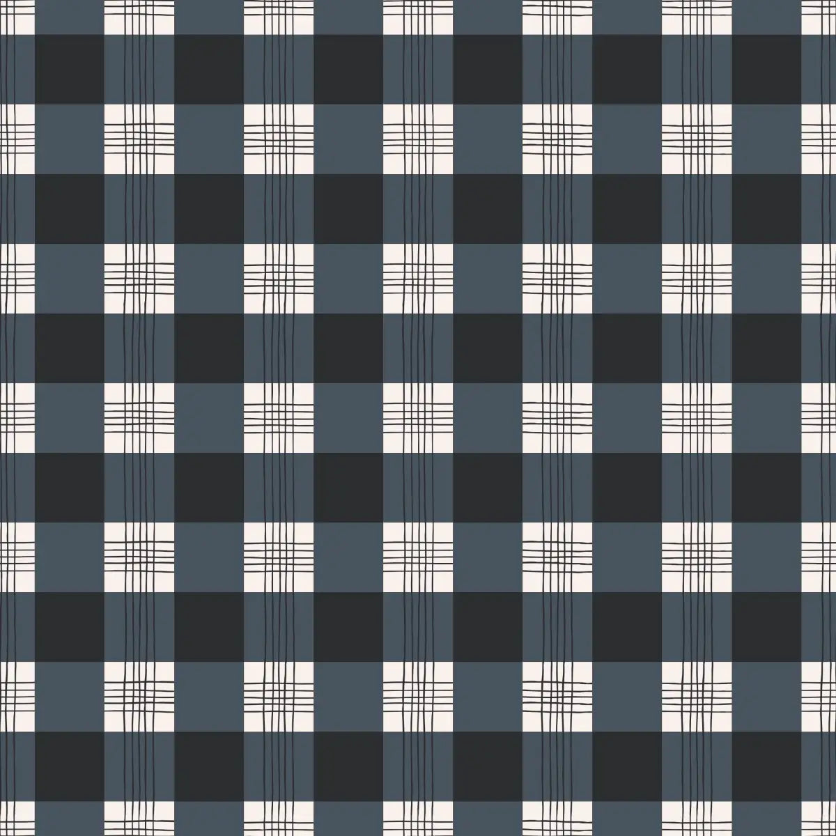 Declan Wallpaper - Traditional Plaid - by Brittany Polatis Design - Sample 1 foot by 1 foot / Blue - Loomwell Home Goods