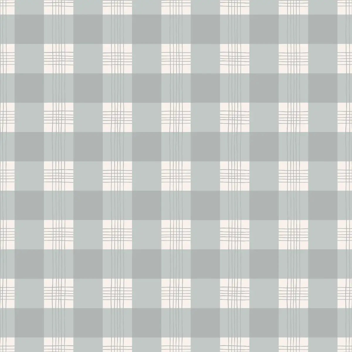 Declan Wallpaper - Traditional Plaid - by Brittany Polatis Design - Sample 1 foot by 1 foot / Light Blue - Loomwell