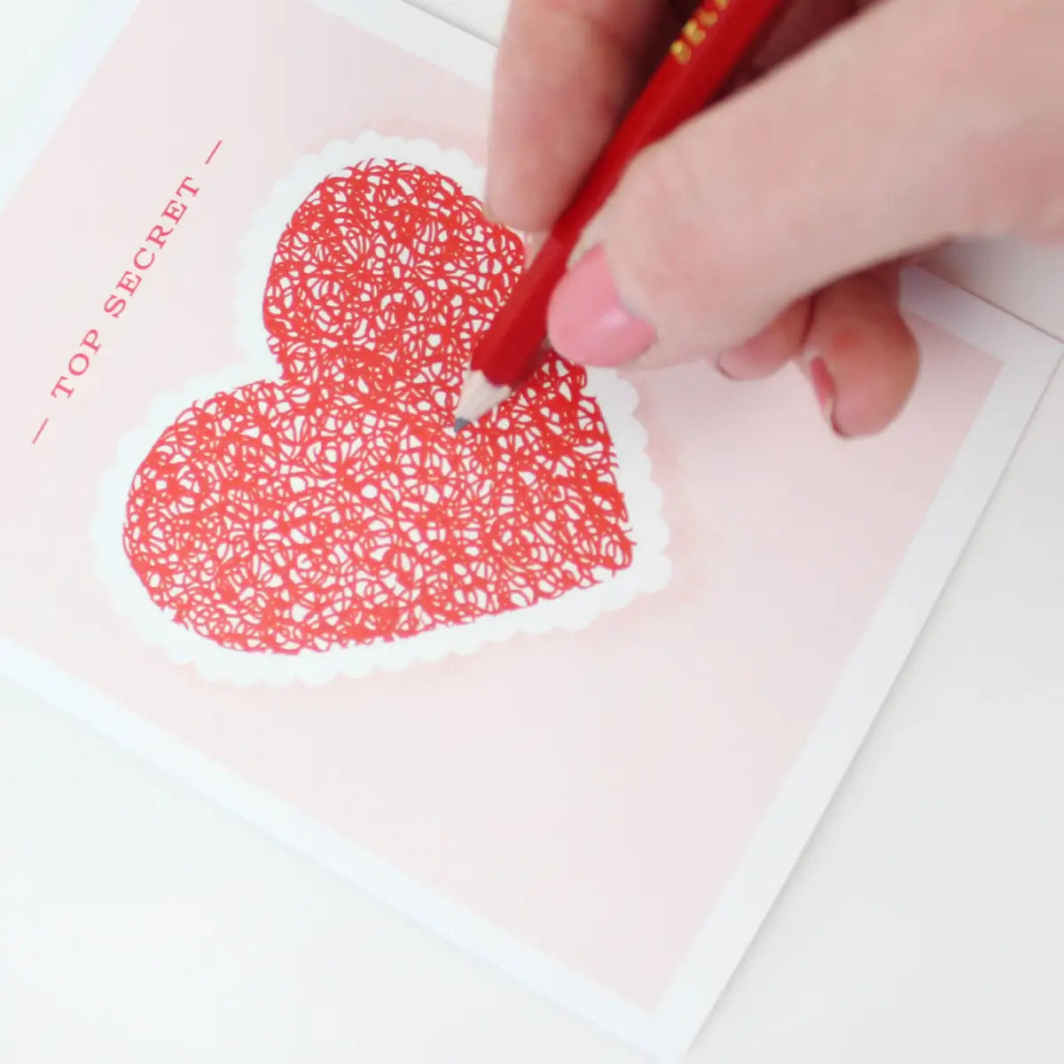 Interactive Greeting Card - Top Secret Decoder Heart - Inklings Paperie