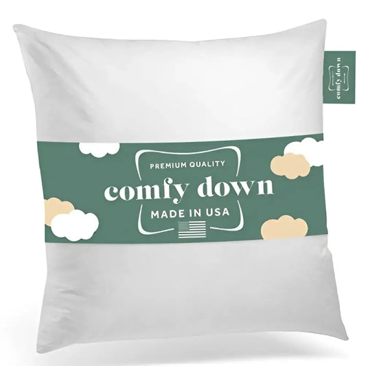 Decorative Throw Pillow Insert Down and Feathers Fill 100% Cotton Cover 233 Thread Count Square Pillow Insert - Made