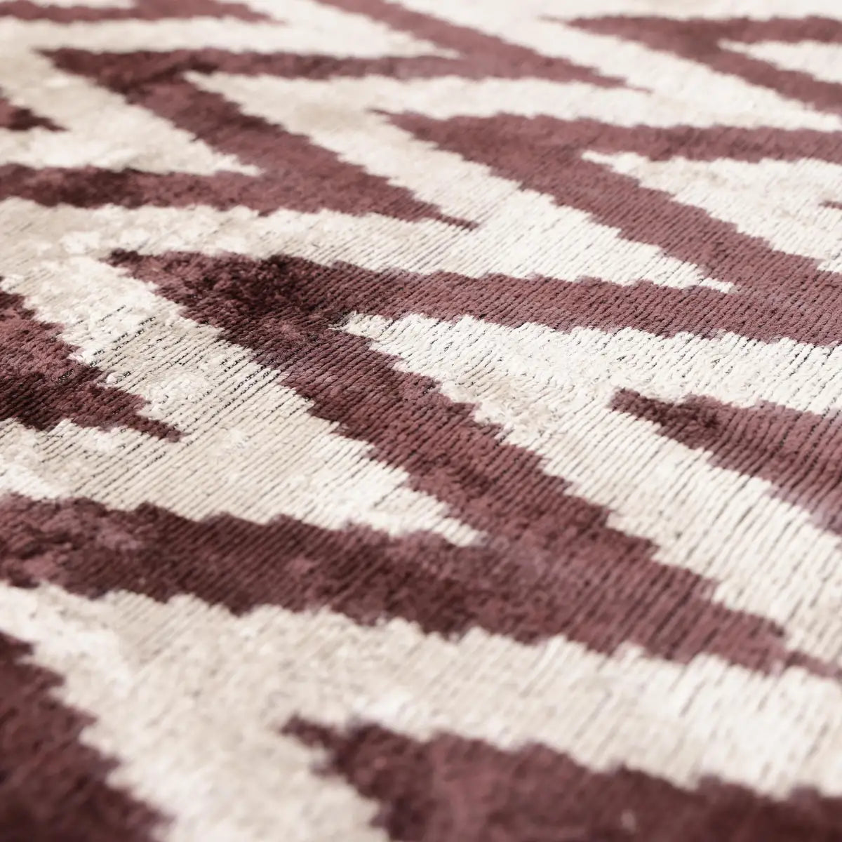 Deep Wine & Silver Chevron Velvet Pillow - 20’’ x 20’’ - Canvello