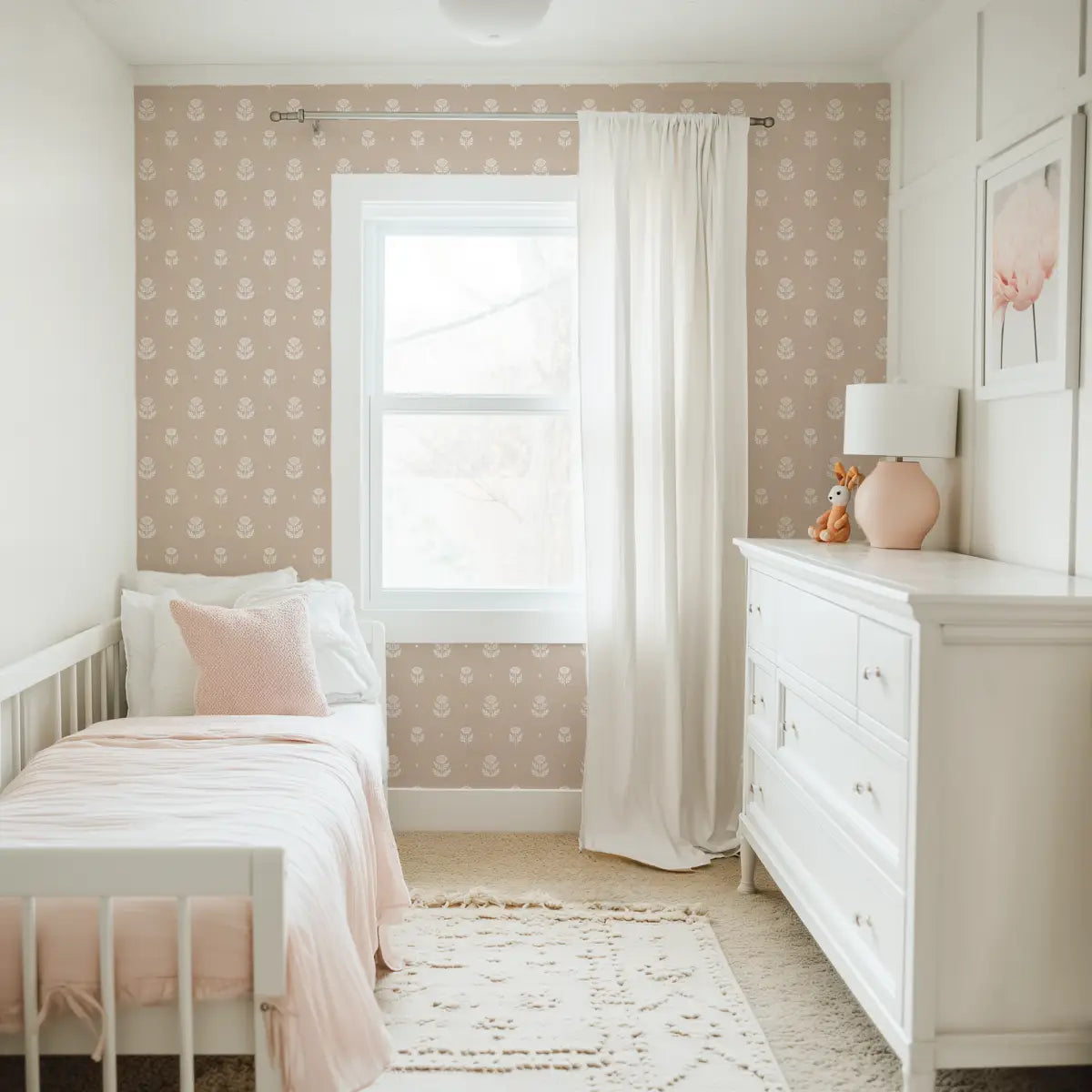 Delaney Wallpaper - Folk Flower Print - by Mackenzie Nelson - Loomwell Home Goods