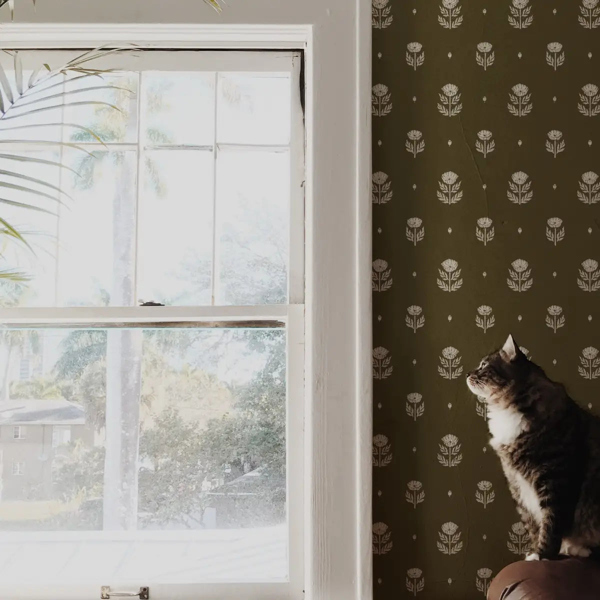 Delaney Wallpaper - Folk Flower Print - by Mackenzie Nelson - Loomwell Home Goods