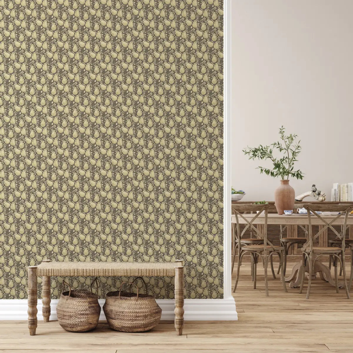 Delcy Wallpaper - Mango - by Niranjana Mani Design - Loomwell Home Goods