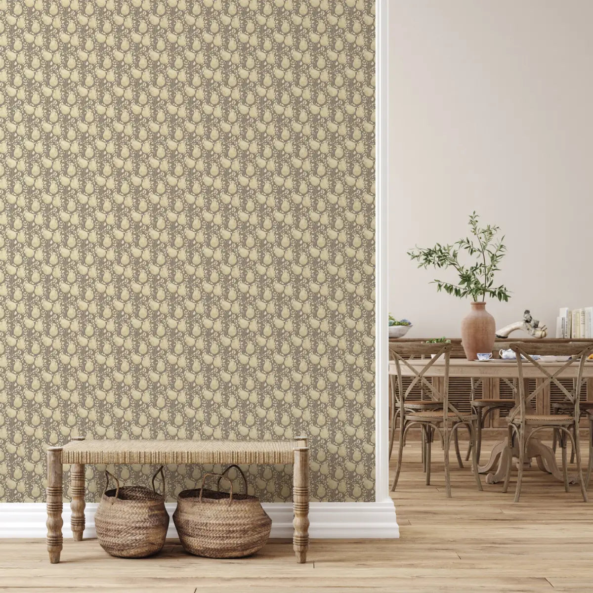 Delcy Wallpaper - Mango - by Niranjana Mani Design - Loomwell Home Goods
