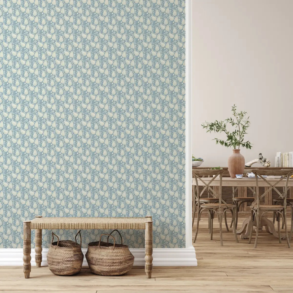 Delcy Wallpaper - Mango - by Niranjana Mani Design - Loomwell Home Goods