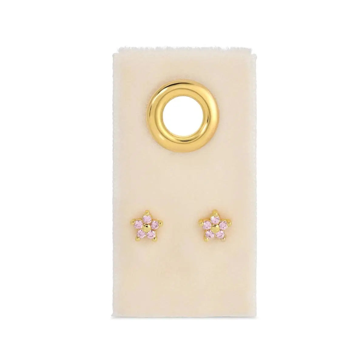 Flower CZ Stud Earrings on Velvet Tag - Splendid Iris
