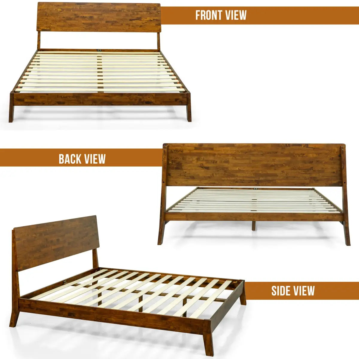Deluxe Wood Platform Bed Frame - Acacia Serenity - Elegant and Durable Design - Megsu