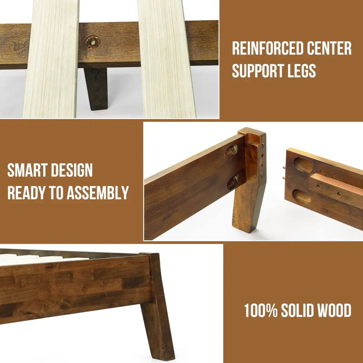 Deluxe Wood Platform Bed Frame - Acacia Serenity - Elegant and Durable Design - Megsu