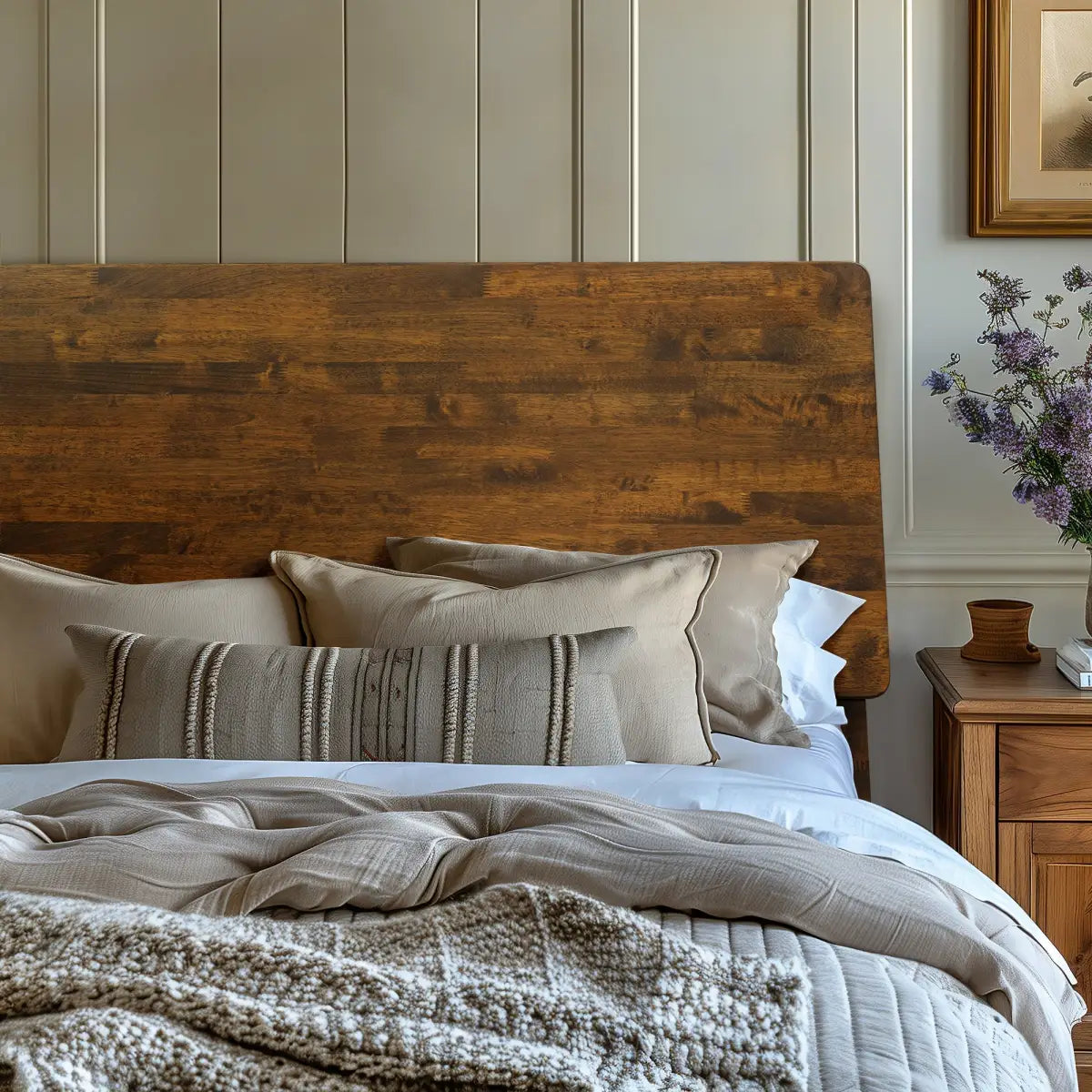 Deluxe Wood Platform Bed Frame - Acacia Serenity - Elegant and Durable Design - Megsu