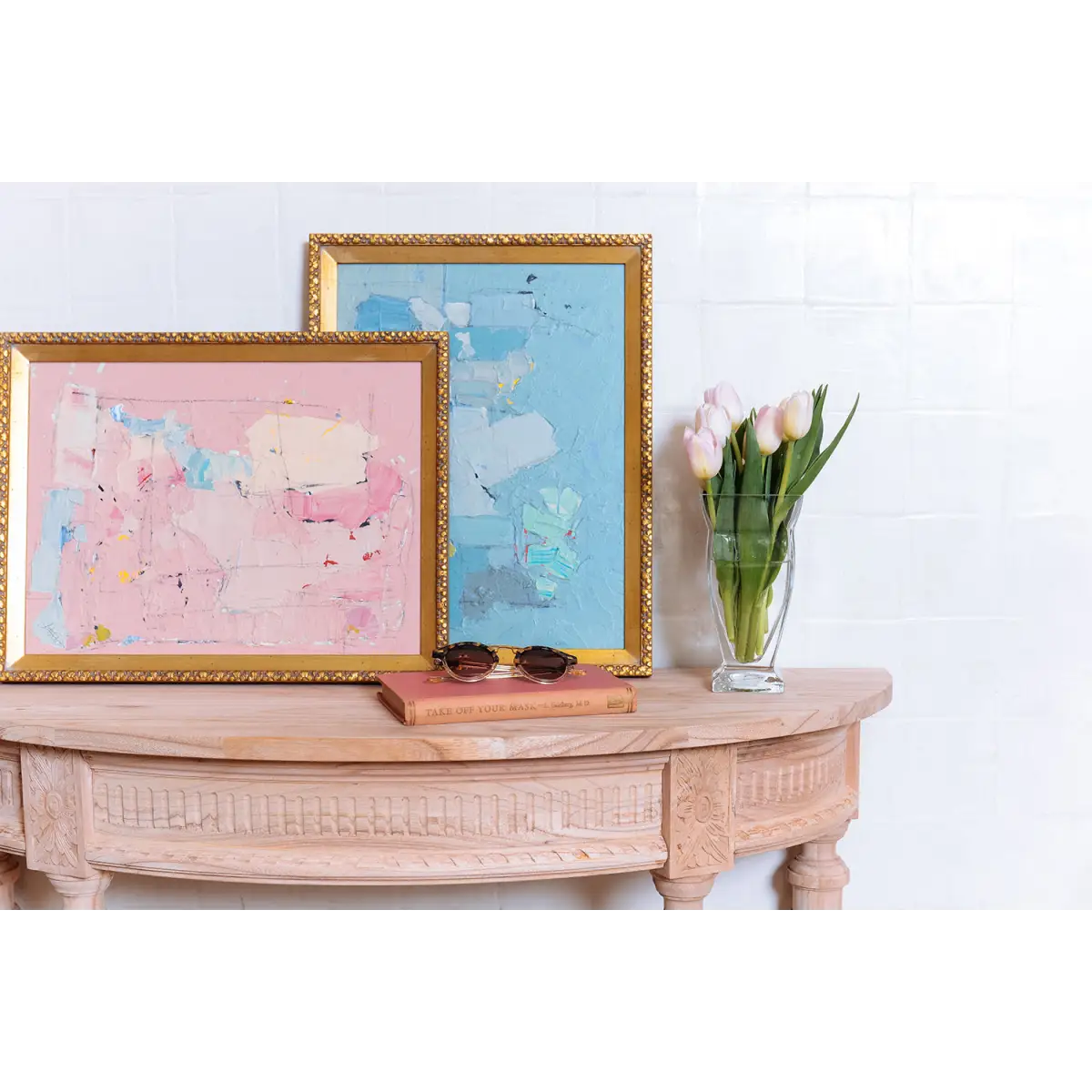 Demilune Hall Table - Natural Wood - Ave Home