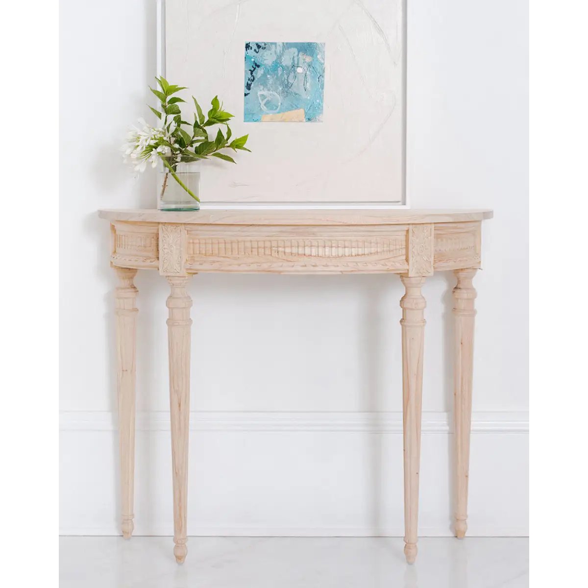 Demilune Hall Table - Natural Wood - Ave Home