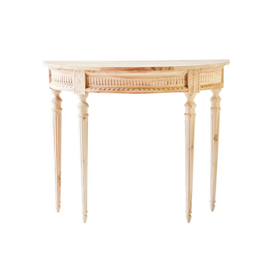 Demilune Hall Table - Natural Wood - Ave Home