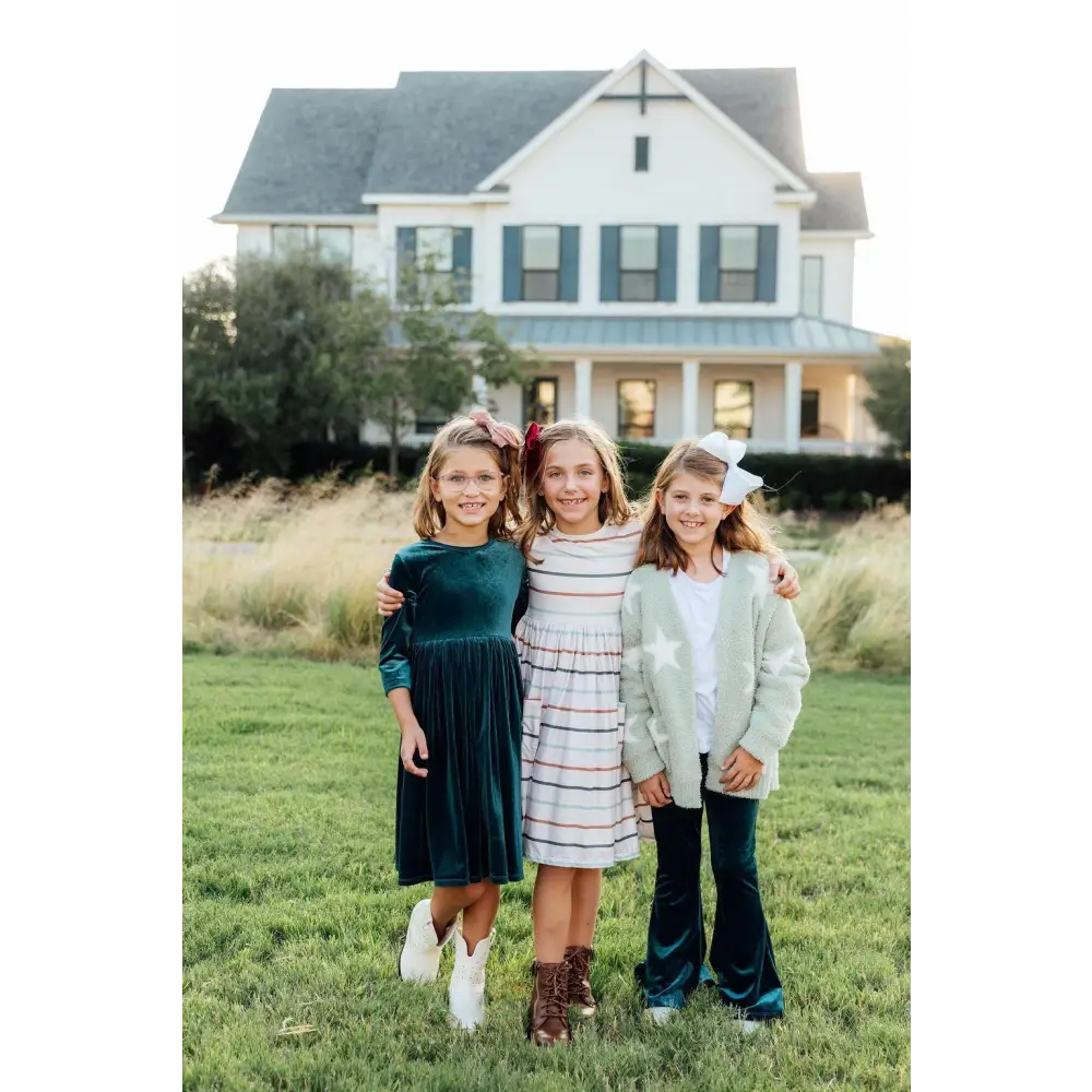 Denim Blue Velvet Bells - Mila & Rose ®