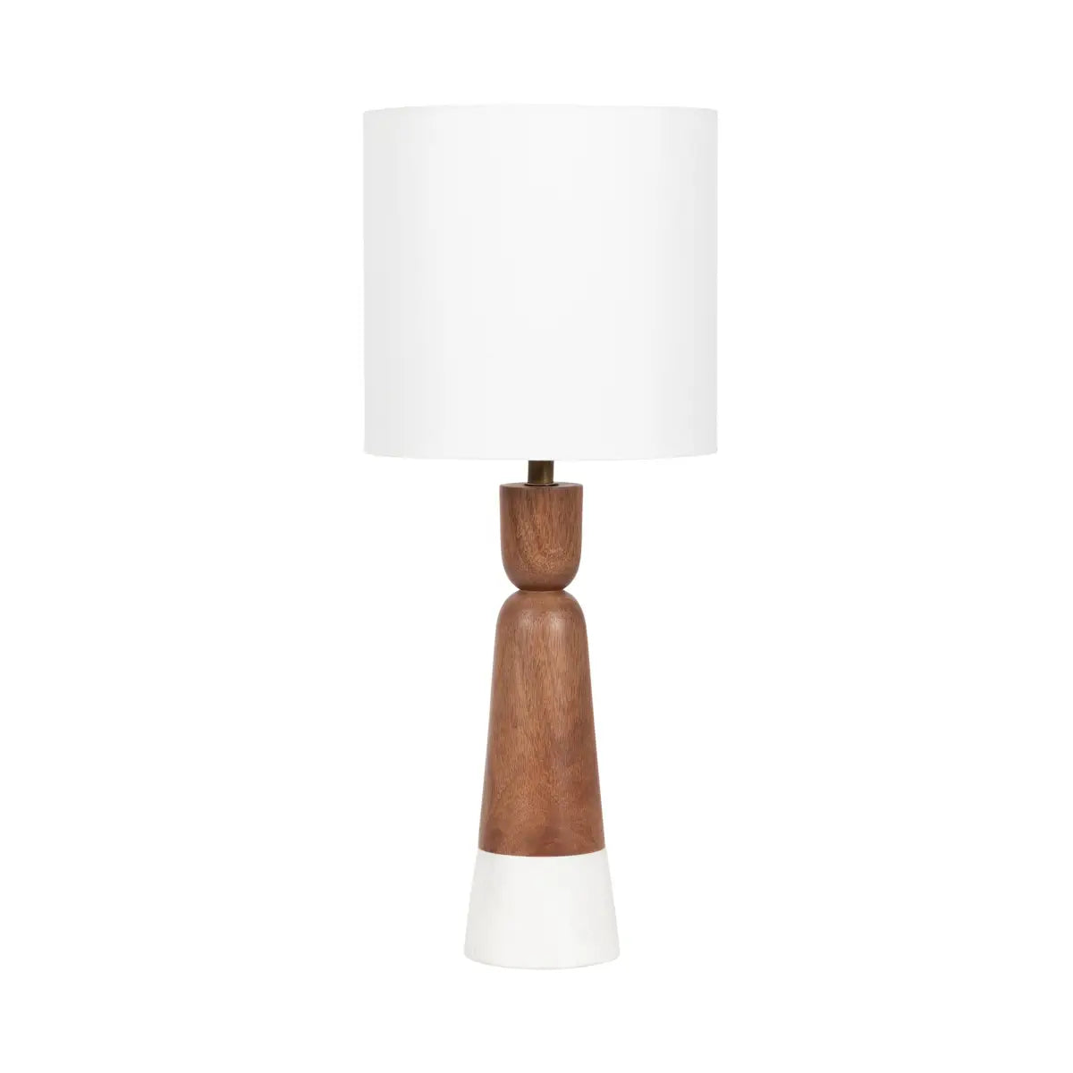 Deori Modern Marble Table Lamp - White/Brown - kateandlaurel