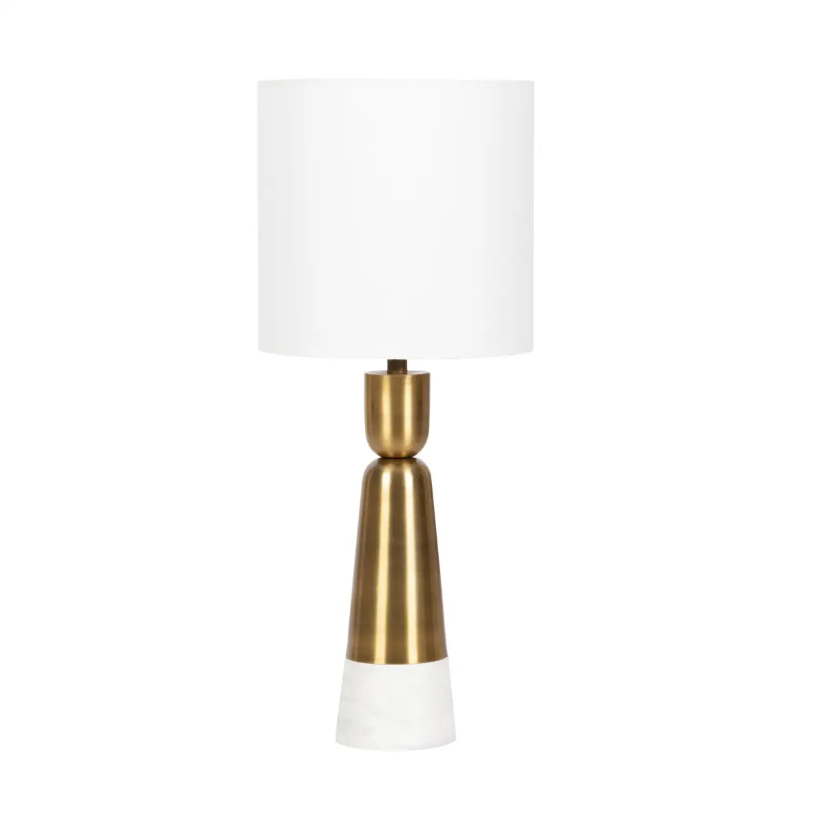Deori Modern Marble Table Lamp - White/Gold - kateandlaurel