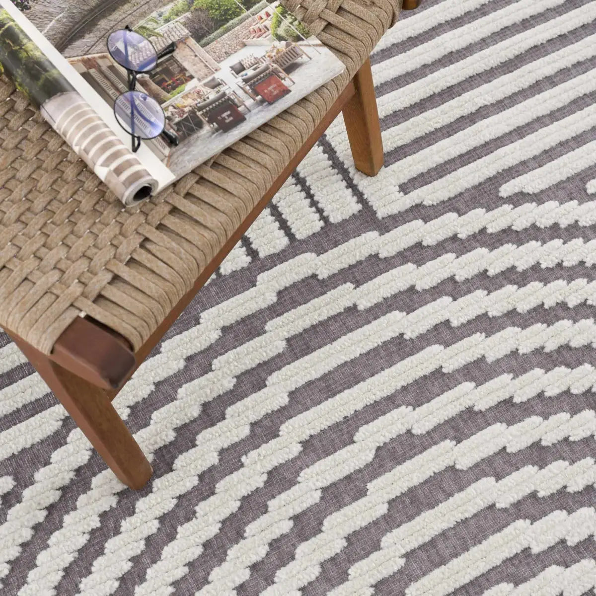 Deron Gray Washable Area Rug - Boutique Rugs