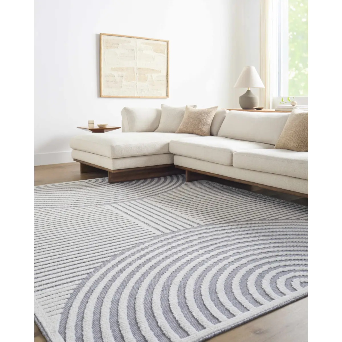 Deron Gray Washable Area Rug - Boutique Rugs