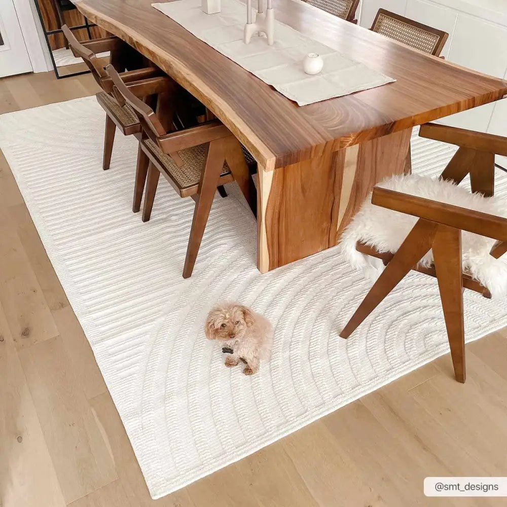 Deron White Washable Area Rug - Boutique Rugs