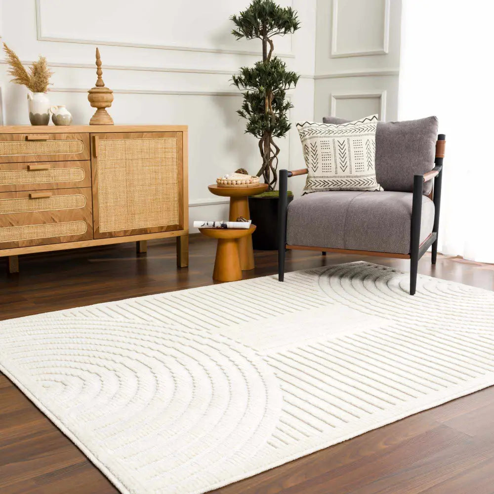 Deron White Washable Area Rug - Boutique Rugs