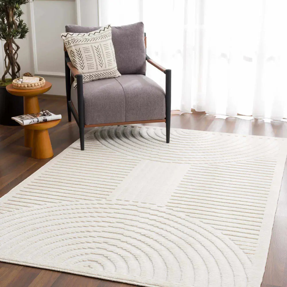 Deron White Washable Area Rug - Boutique Rugs