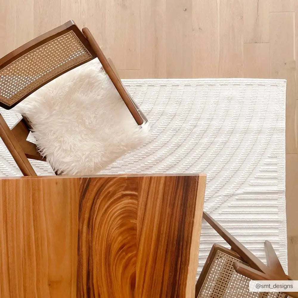 Deron White Washable Area Rug - Boutique Rugs