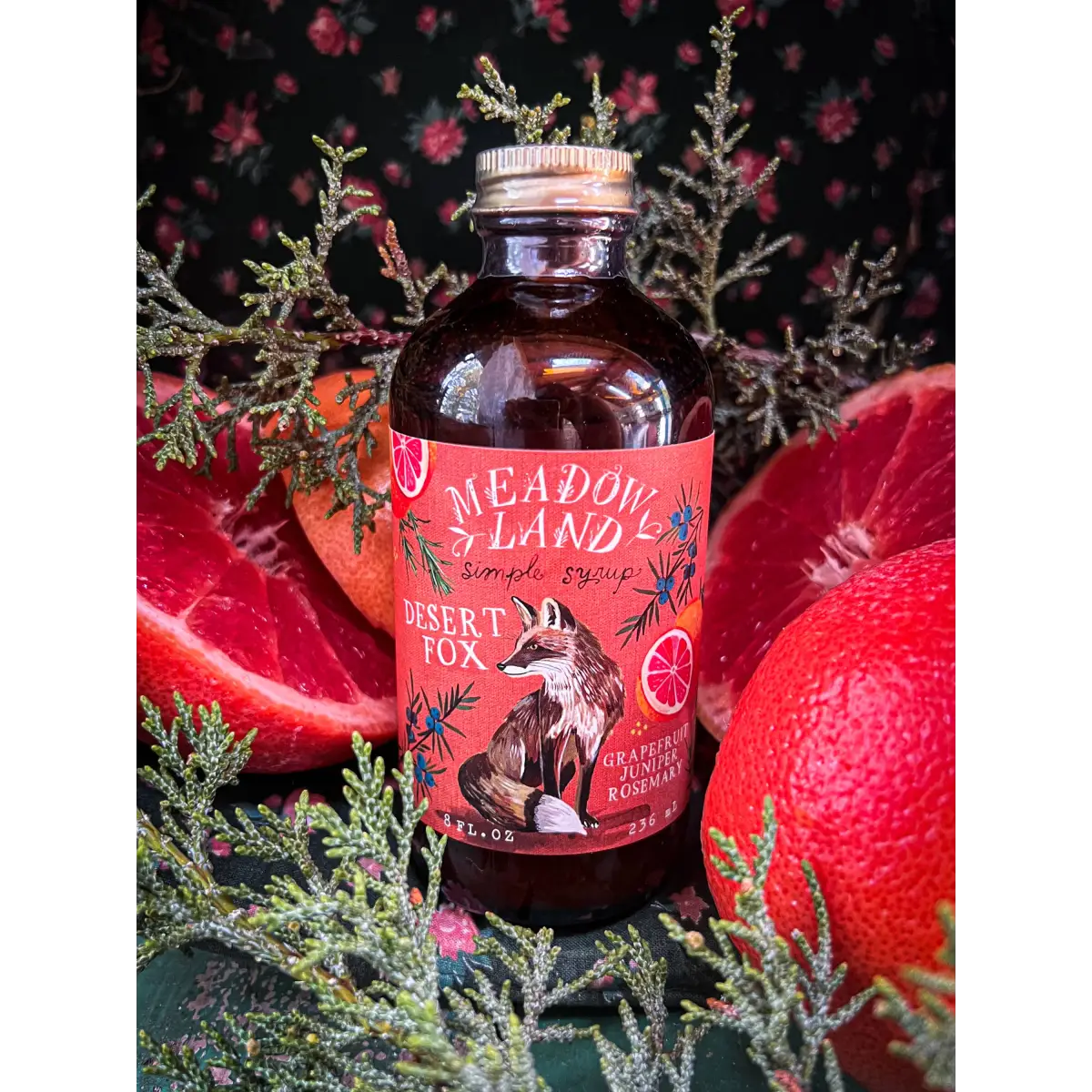Desert Fox Simple Syrup - Grapefruit Juniper Rosemary - Meadowland Syrup