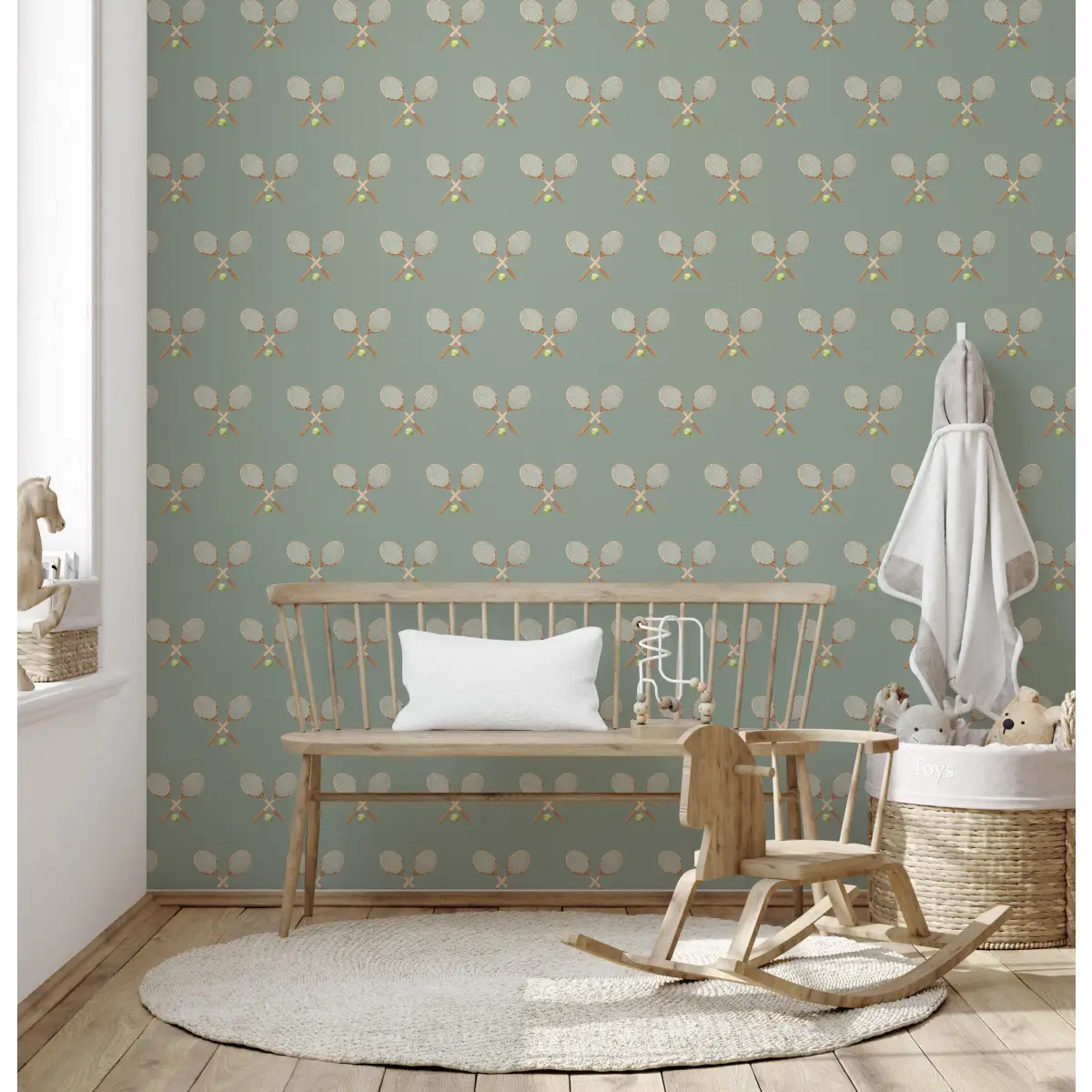 Deuce Wallpaper - Tennis - by Hailey Kiefer - Loomwell Home Goods