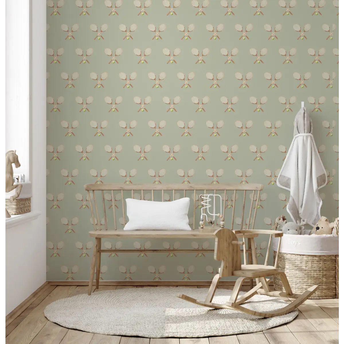 Deuce Wallpaper - Tennis - by Hailey Kiefer - Loomwell Home Goods
