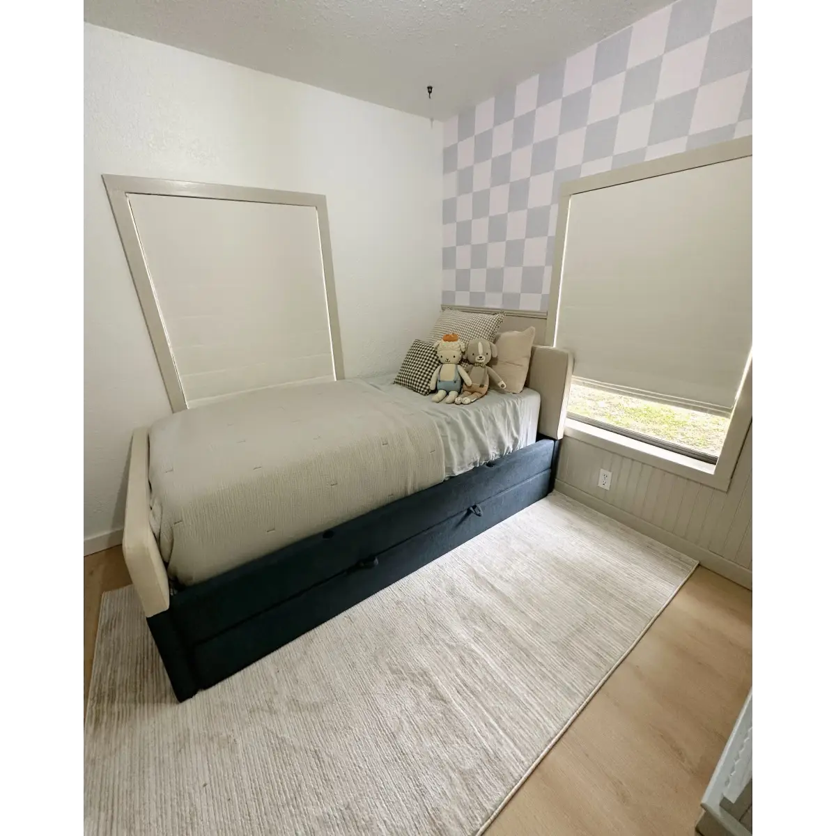Devin Wallpaper - Neutral Pastel Checkerboard for Kids - by Melissa Johnson Design - Loomwell Home Goods