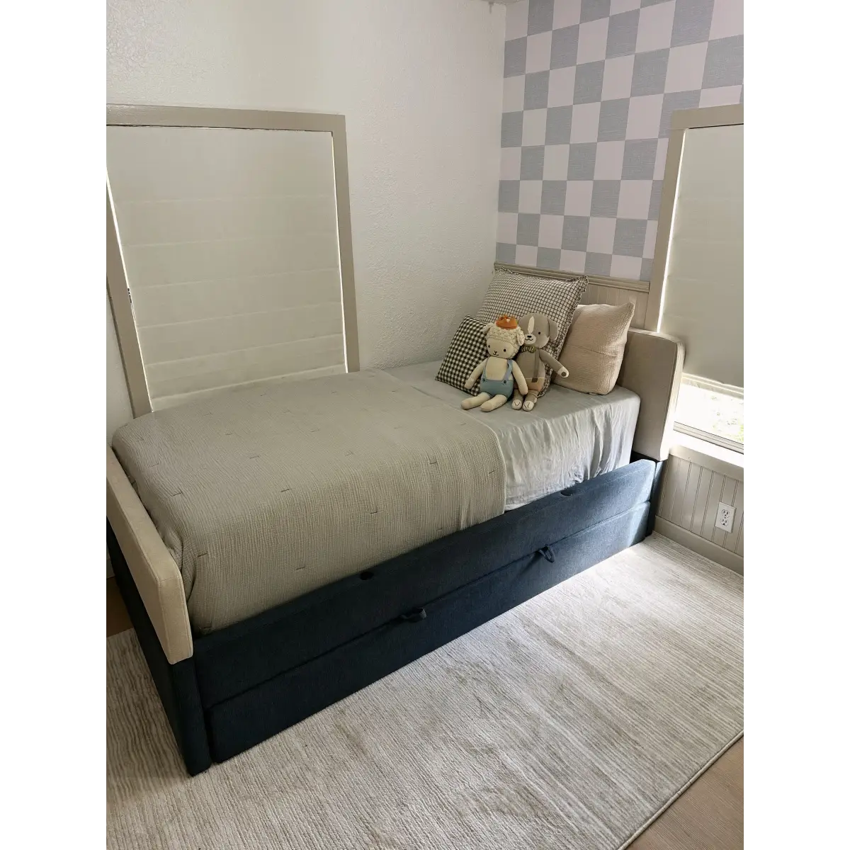 Devin Wallpaper - Neutral Pastel Checkerboard for Kids - by Melissa Johnson Design - Loomwell Home Goods