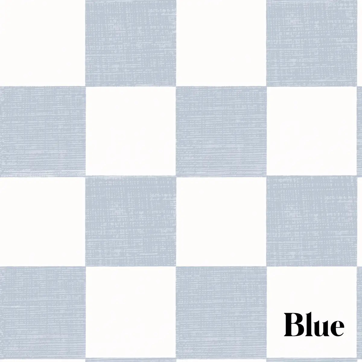 Devin Wallpaper - Neutral Pastel Checkerboard for Kids - by Melissa Johnson Design - Sample 1 foot by 1 foot / Blue